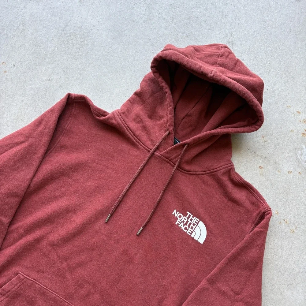 The North Face Hoodie Mens L Red Half Dome Pullover Sweatshirt Hiking Granola